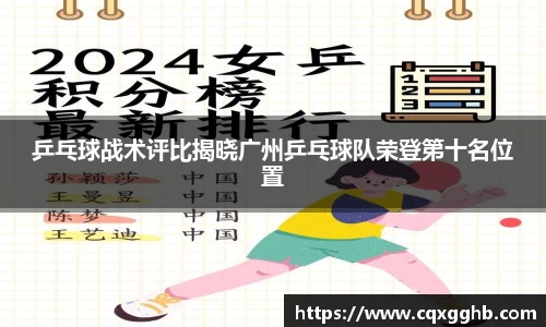 乒乓球战术评比揭晓广州乒乓球队荣登第十名位置